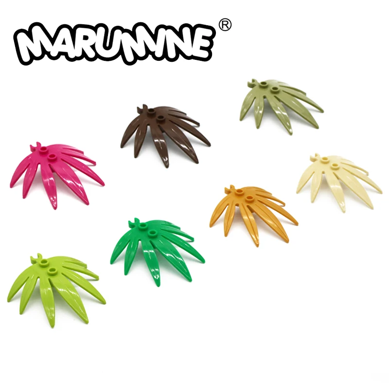 MARUMINE 50 шт. палец лист Совместимость 30239 цветок дерево Запчасти городское здание классические кирпичи