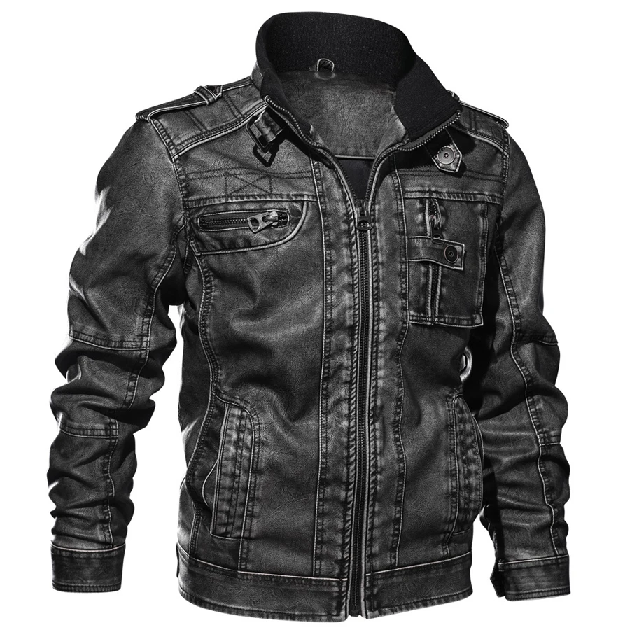 Милые куртки для мужчин Slim Fit vogueверхняя одежда куртка-бомбер Winderbreaker ПУ мотоциклетная кожаная куртка мужской поп мех пальто 6XL 6XL