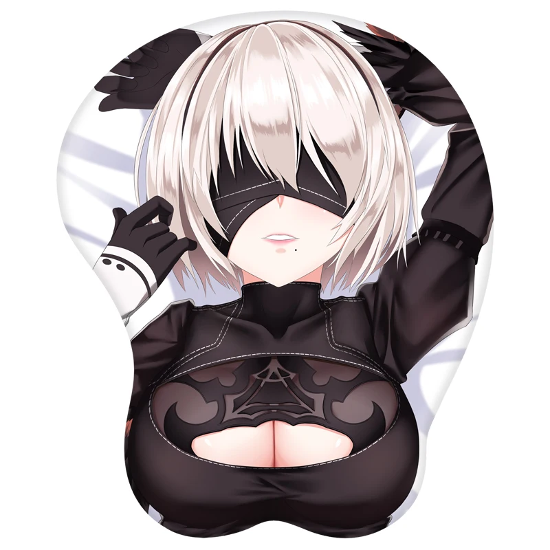Аниме игра NieR:Automata 2B сексуальный 3D коврик для мыши мягкий нагрудный подставка