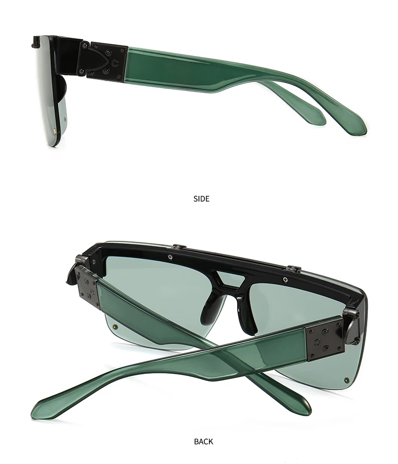 Мужские солнцезащитные очки большого размера с Откидывающейся Крышкой, женские ретро квадратные цельные солнцезащитные очки для женщин и мужчин, роскошные брендовые дизайнерские солнцезащитные очки