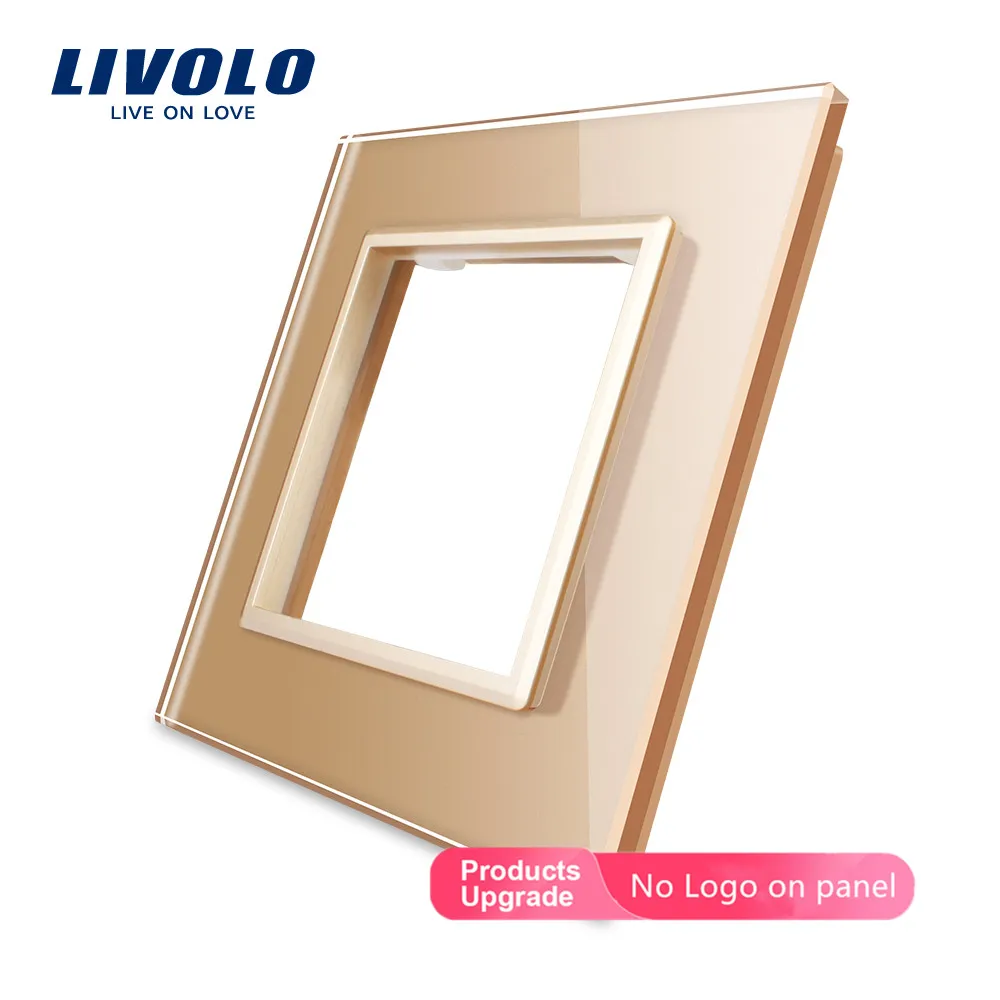 Livolo Luxury Black Pearl Crystal Glass 80mm*80mm EU standard DIY Part Of Switch Socket Single Glass Panel VL-C7-SR-11 smart wall switch wall touch switch socket light switch cover switch glass panel
