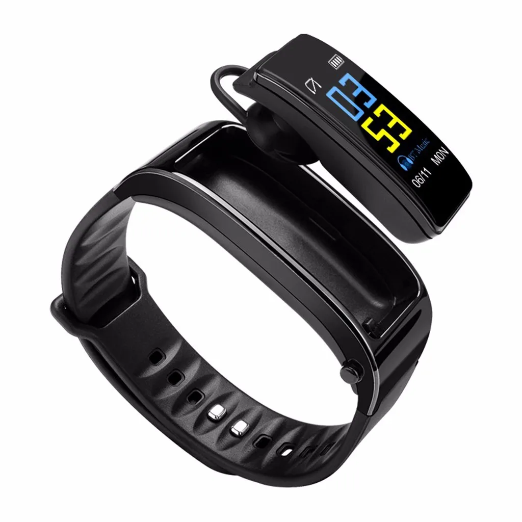 Black Y3Plus 2в1 умный браслет с Bluetooth наушниками браслет 0,96 фитнес-трекер для измерения сердечного ритма активности браслет спортивные умные часы - Цвет: Black