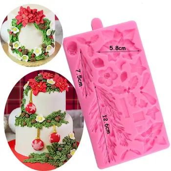 

Christmas Silicone Molds Flower Cupcake Topper Fondant Mold DIY Party Cake Decorating Tools Candy Clay Chocolate Gumpaste Moulds
