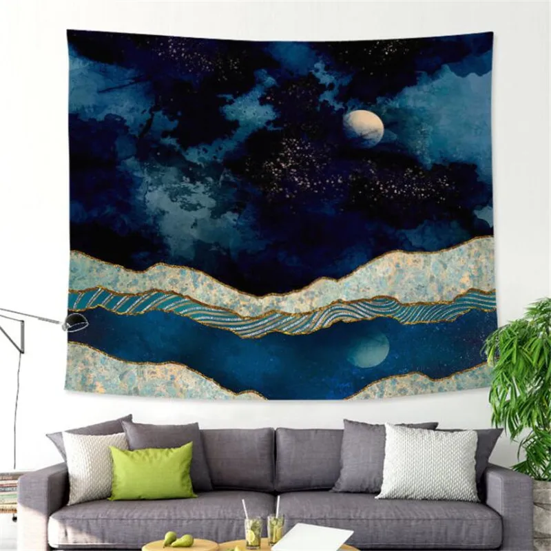 

Tapestry Wall Hanging Landscape Print Tapestry Watercolor Psychedelic Tapestry Bohemian Tapestry Indian Wall Art for Home Decor