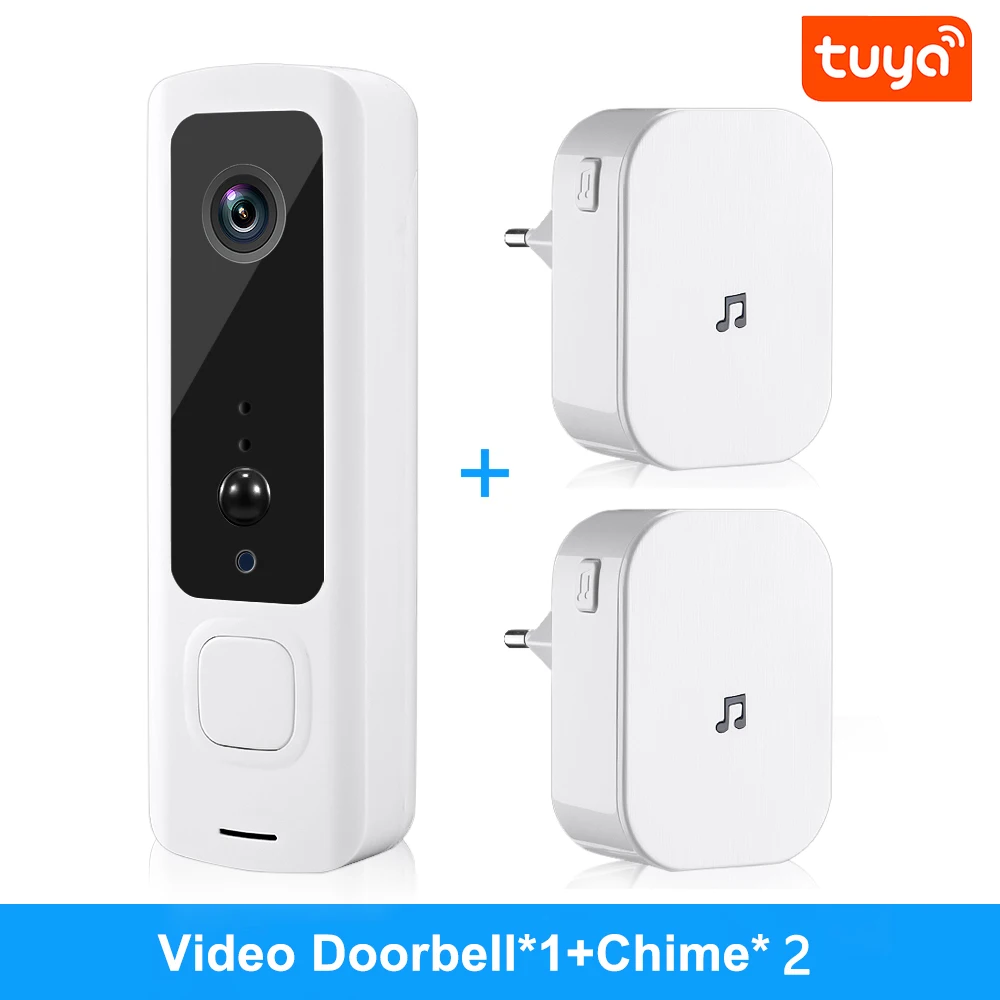 Elecpow Tuya Video Doorbell Smart Home Wireless WIFI Phone Intercom Door Bell 155 Degree View PIR Night Vision Security Camera 