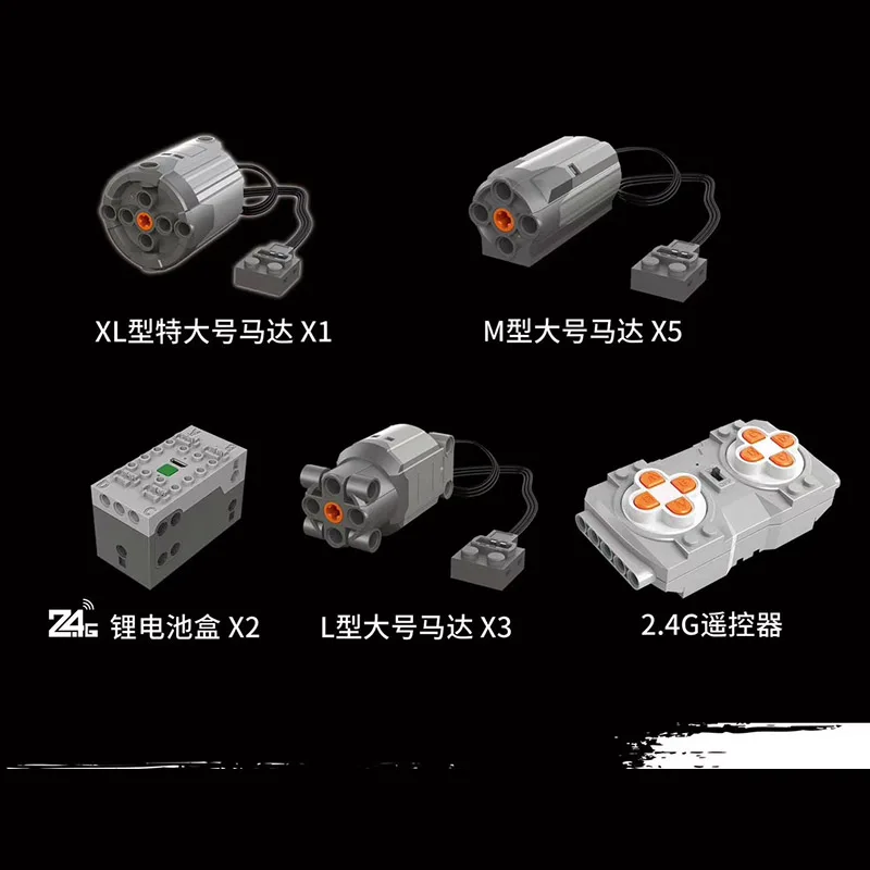 DHL Technic Toys Liebherred Excavator R9800 Mk II Car Motor Power Mobile Crane Building Blocks Bricks Compatible 42100