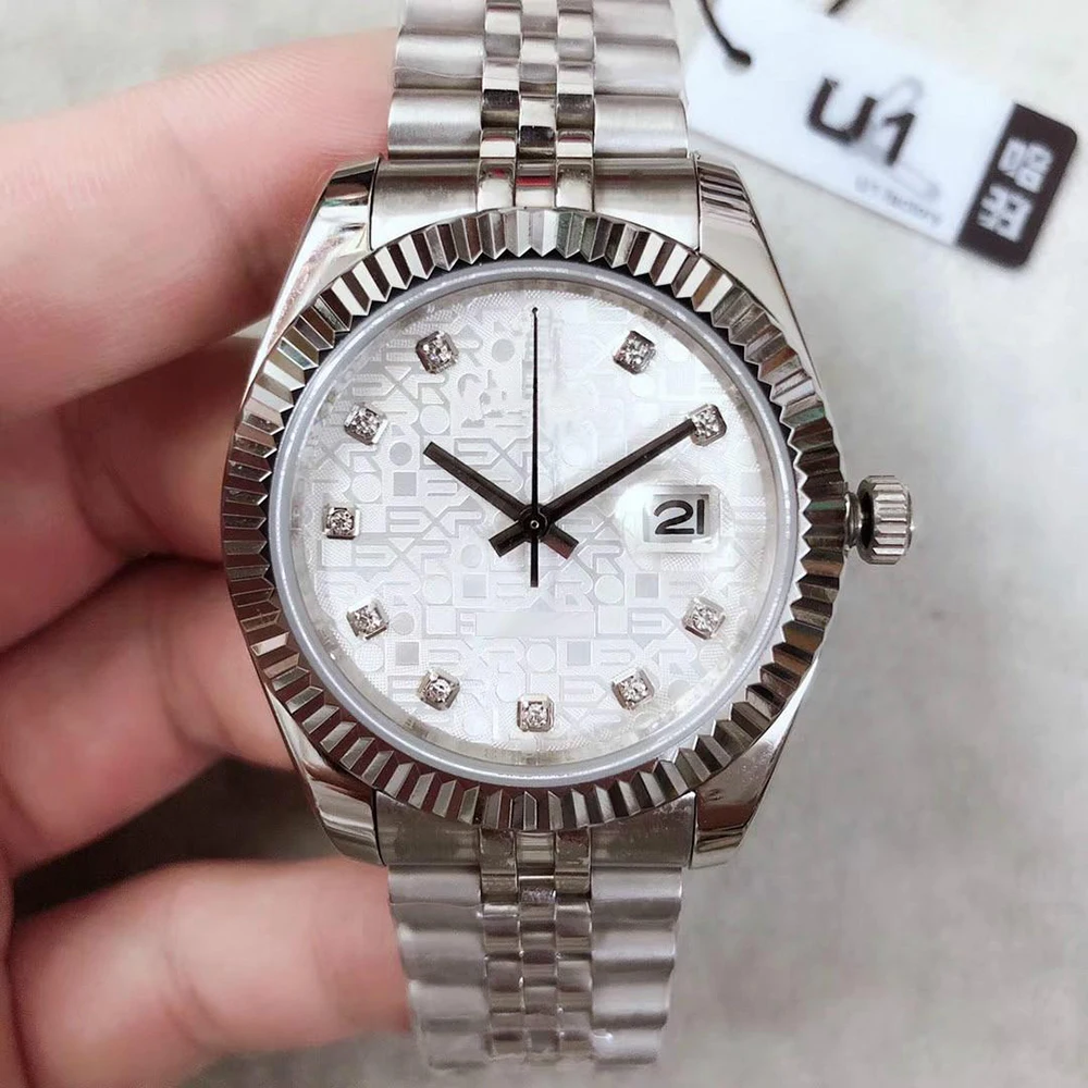 

AAA men's DATE JUST silver computer version dial 41mm Date Presidential strap New buckle diamond sapphire Wristwatch