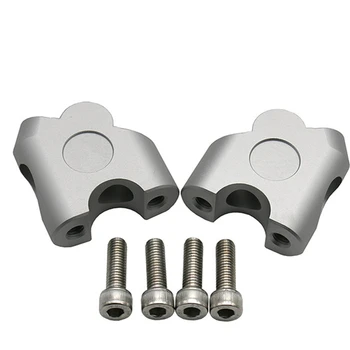 

2pcs 7/8" 22mm Motorcycle CNC Aluminum Handlebar Riser Clamps Universal Motorbike Modified Head Up Handle Backward Mount Silver