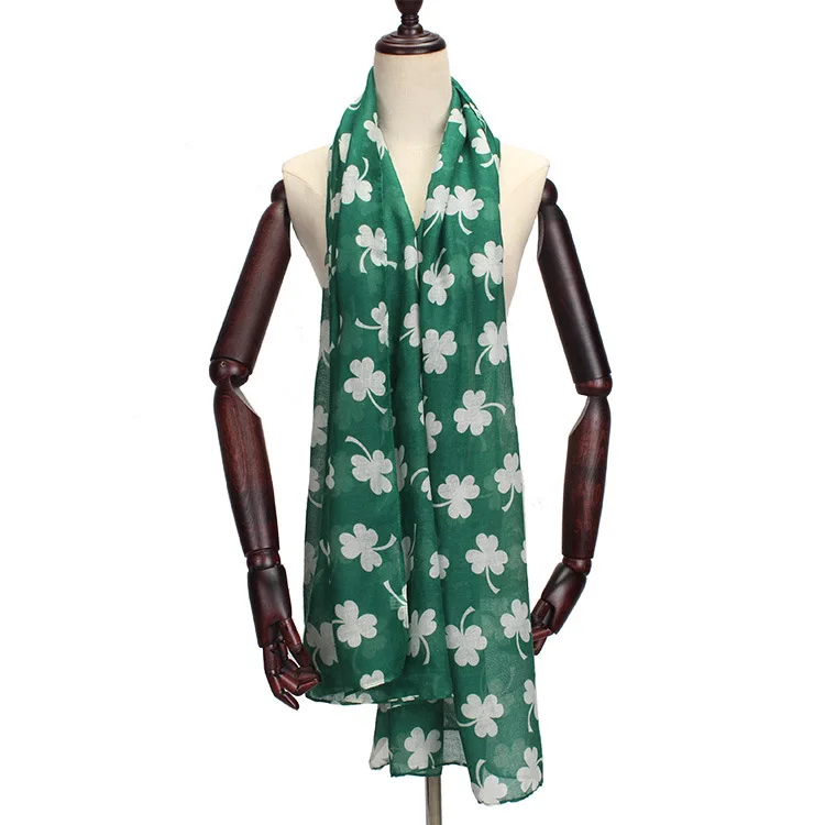 Стиль вуаль Клевер Печатный шарф теплый женский шарф импортные товары оптом
