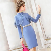 Luxury Designer Office work dress new Spring Women sexy sequins Patchwork Party Dress Plus Size Office Lady winter dresses
