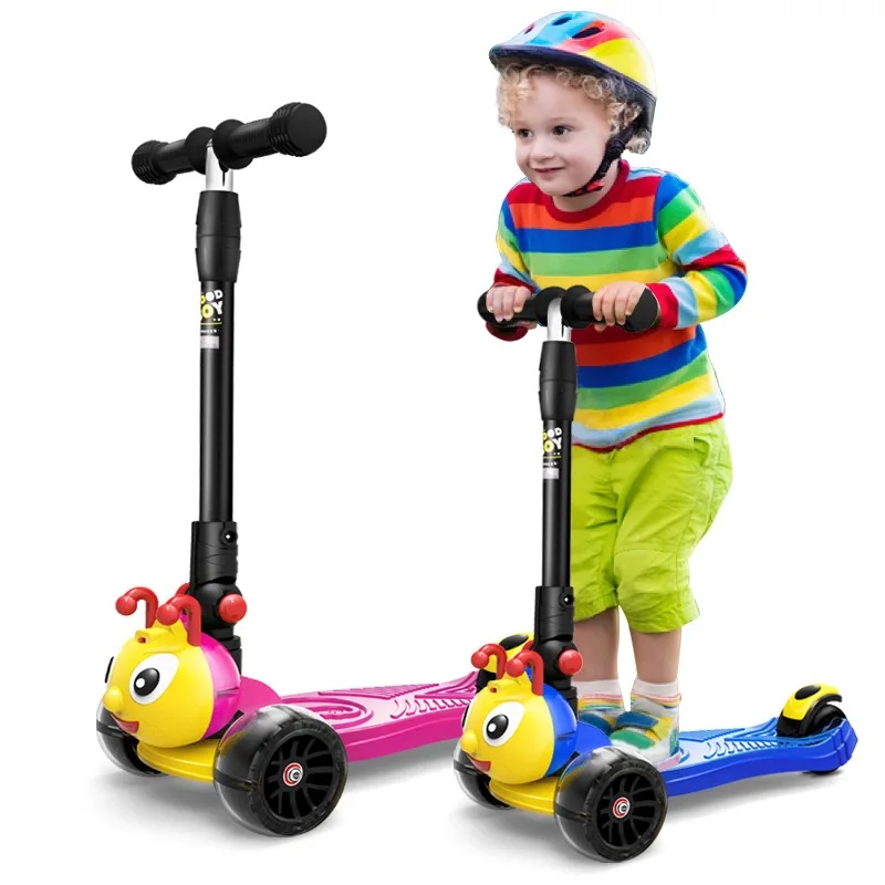 

Children music flash wheels Caterpillar scooter glowing alluminum alloy adjustable height cruise tricycle surf scooters