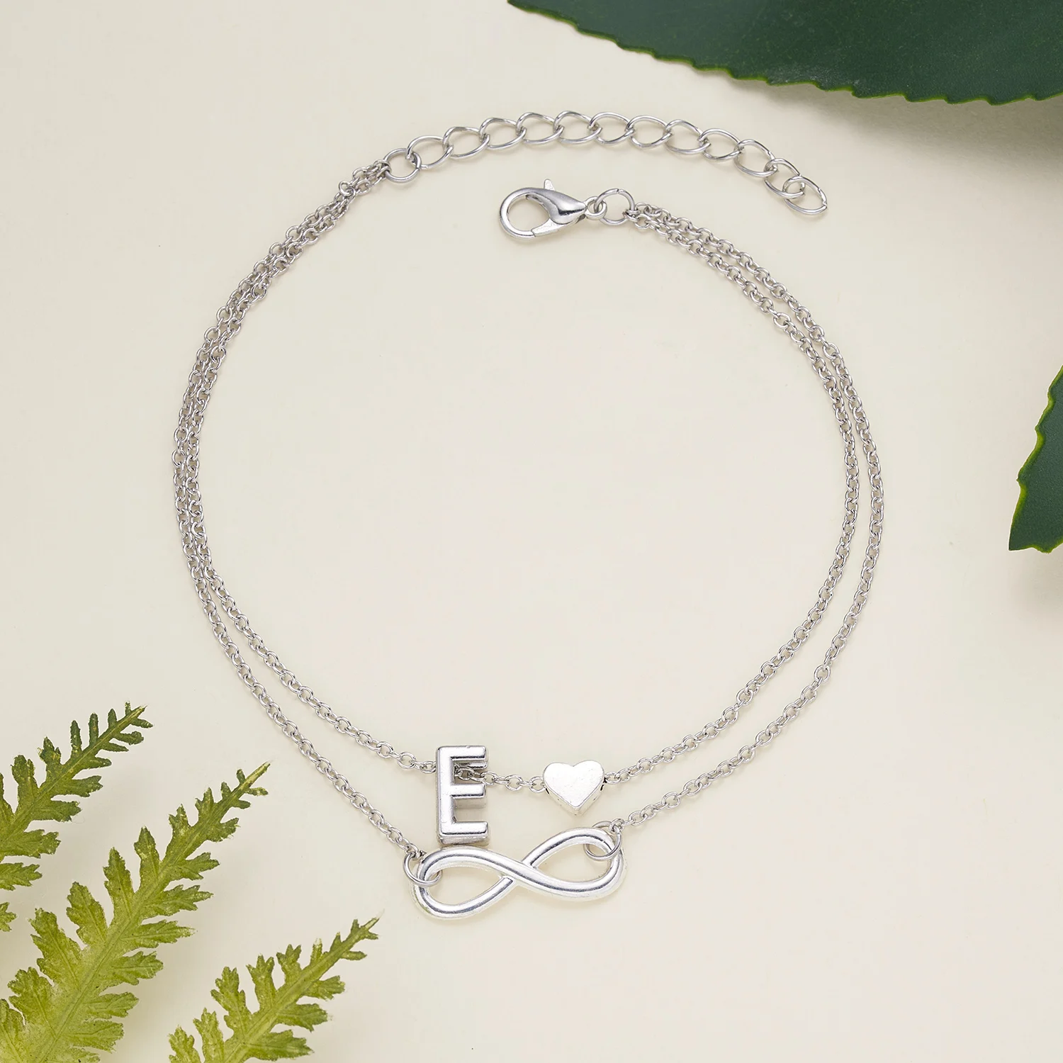 Sommer Neue A-Z Brief Initial Fußkettchen Für Frauen Silber Farbe Herz Fußkettchen Armband Bein Kette Mode Strand Party Fuß Schmuck – Detail 23