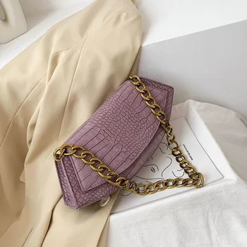 

Channel 2020 Newest Irregular Shape Handbags for Women Stone Crocodile Pattern Metal Chain Shoulder Crossbody Bag Luis Vuiton