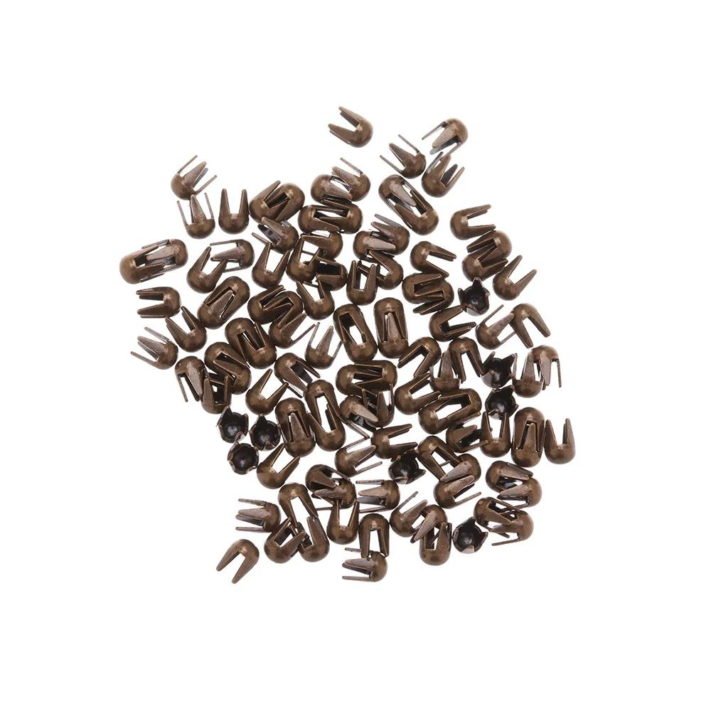 100 Pcs/Pack 2mm Mini Buckle Round Bead Claw Hammer Super Small Metal Buckles DIY Doll Clothes Buckle Doll Accessories plush doll accessories doll clothes accessories doll accessories