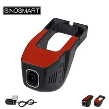 Sinosmart novatek 96672 sony imx323 universal wifi dvr para toyota/chevrolet/ford/nissan/hyundai controle de ângulo ajustável por app