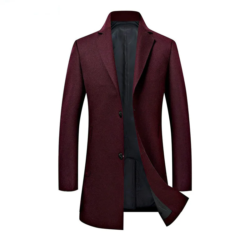 

Business Casual Warm Long Coat Men's Comfortable Cuffs Winter Slim Jacket Soft Brand Parkas Clothing Single Breasted Cotton