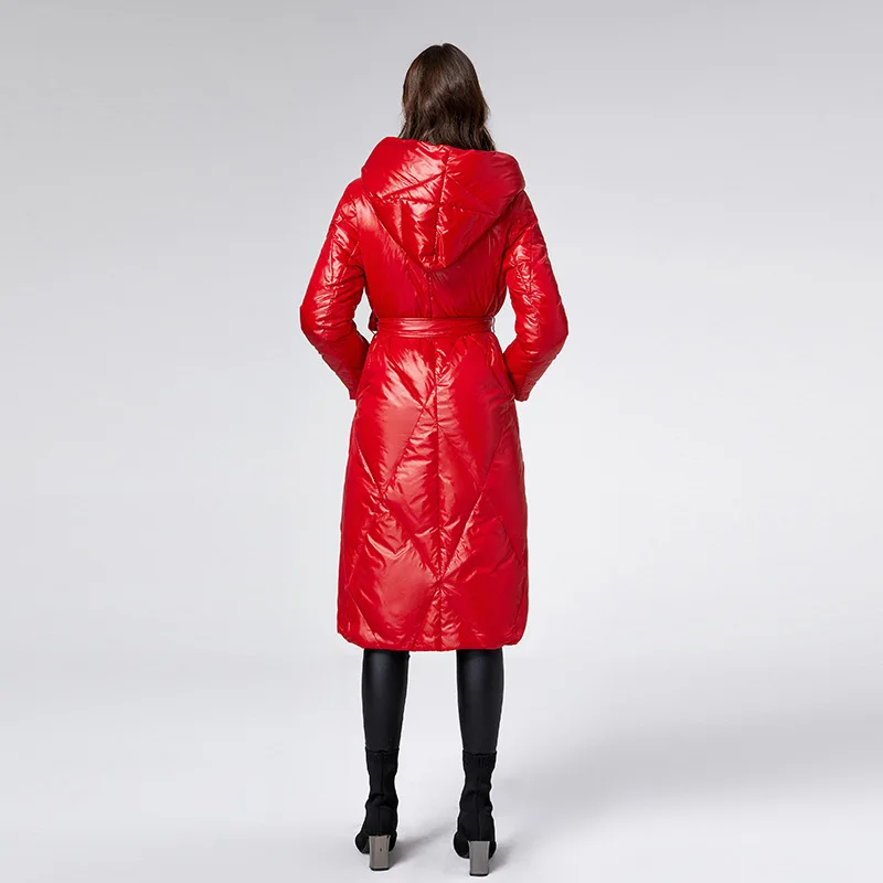 Lightweight Down Jacket Female White Duck Down Mid-length Fashion Waist Warm Winter New Outdoor Bread Jacket