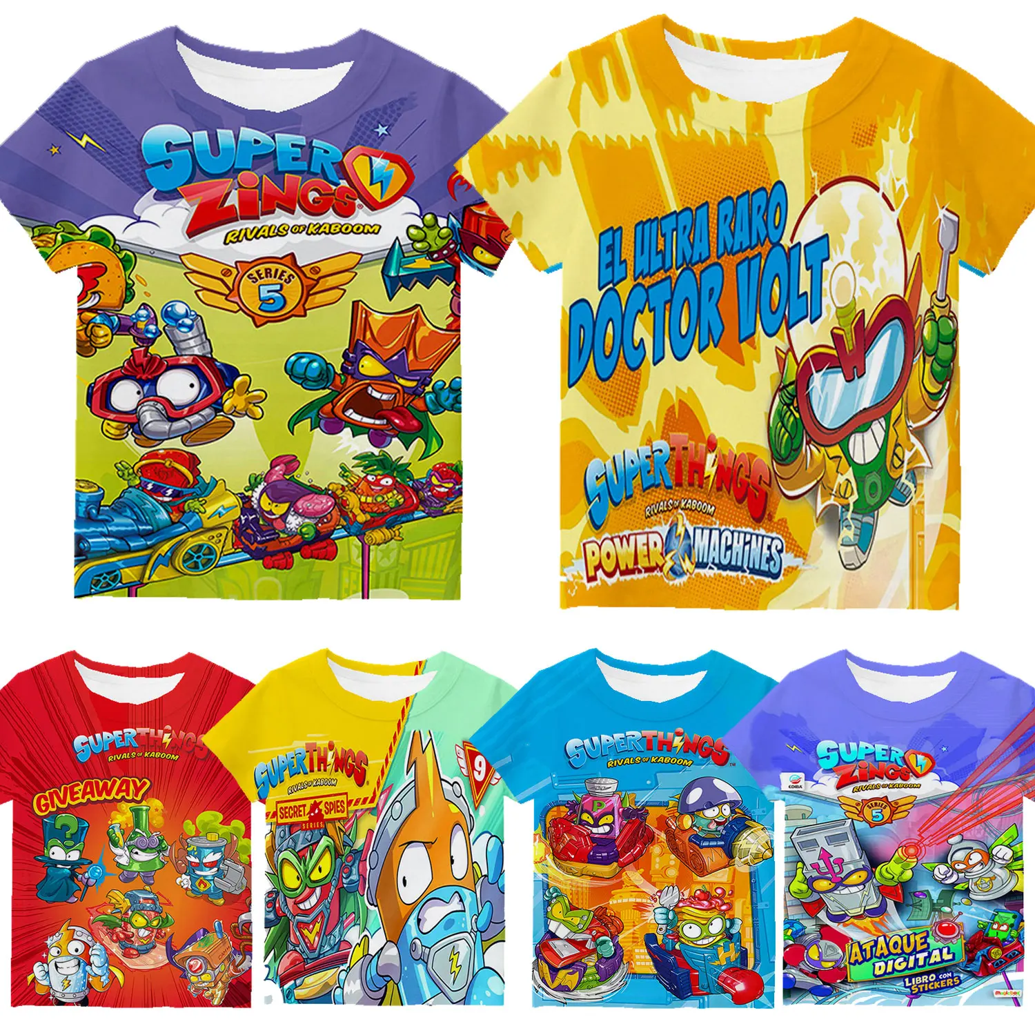 

Children Super Zings 3D T-shirt Girls Boys Cartoon Doctor Volt Print Tshirt Summer Kids Superzings Short Sleeve Toddler T shirts