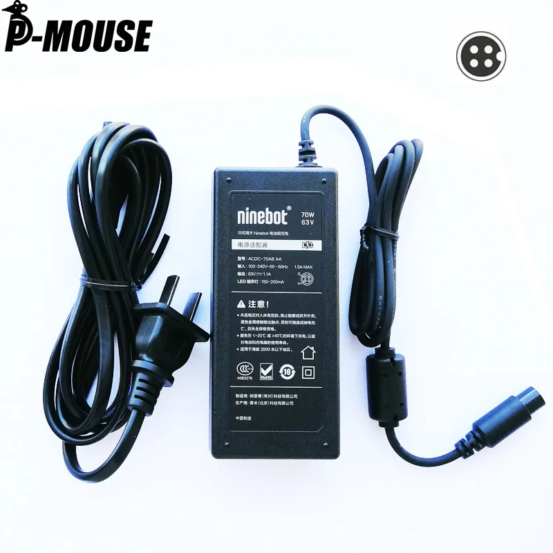 

Original Charger for Ninebot Mini Pro Power Adapter Battery Supply US Plug For Ninebot one s2 63v1.1a