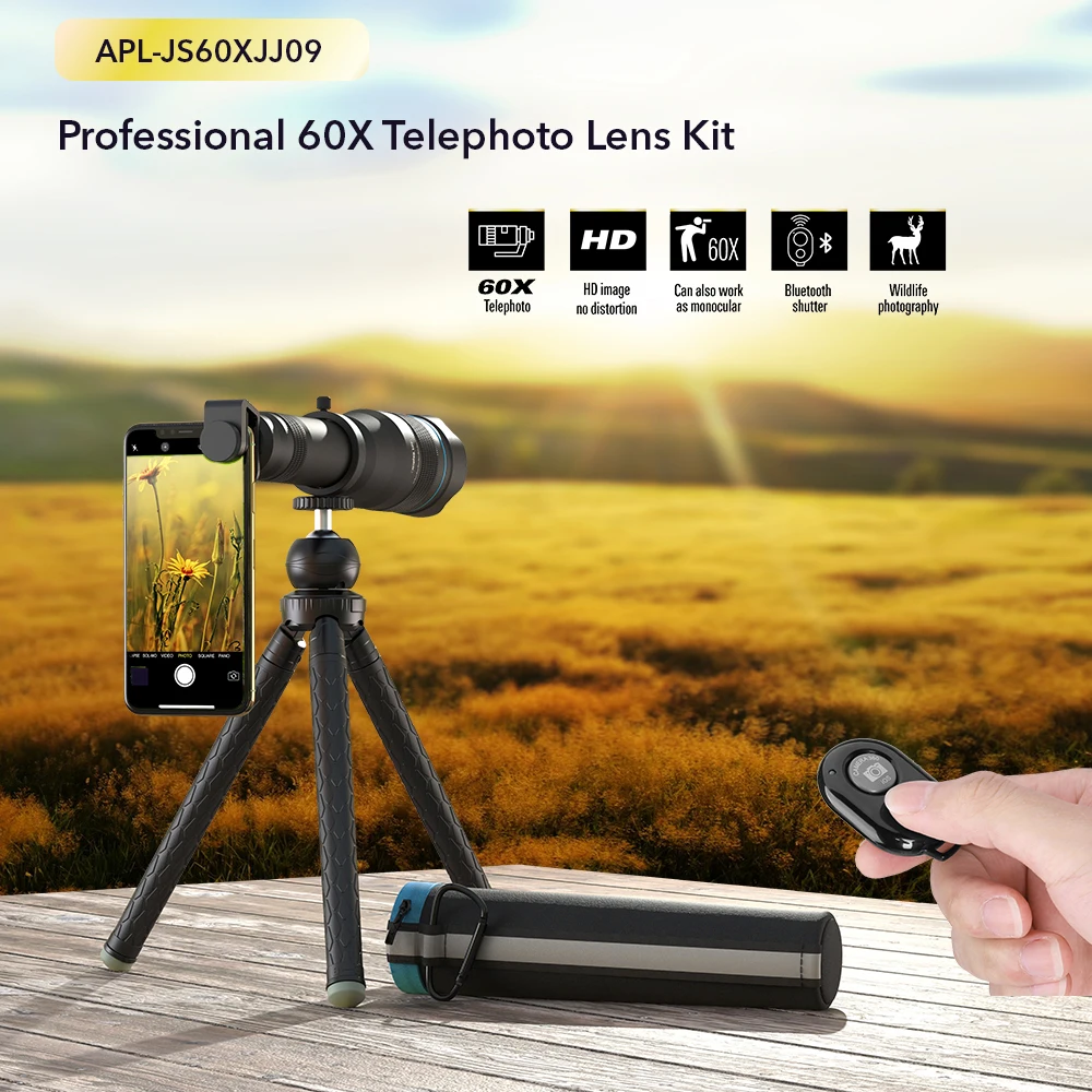 Objectif de Zoom télescopique 18X pour téléphone portable, trépied avec  Clip pour tous les smartphones - AliExpress