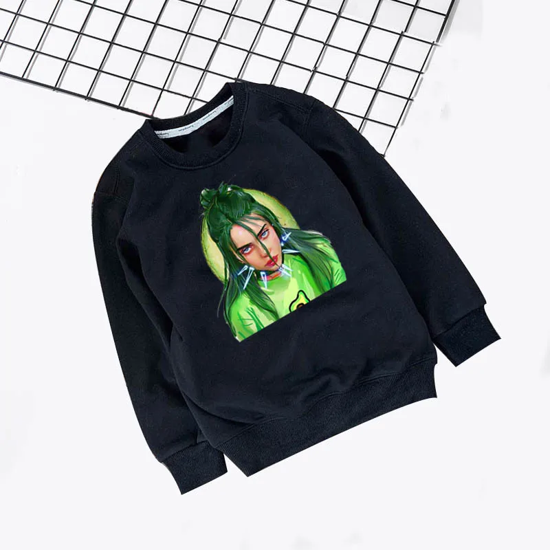 Новинка года; свитер для девочек Kpop Billie Eilish детская футболка; блузка Bebe; толстовки для девочек Одежда для маленьких девочек одежда с длинными рукавами