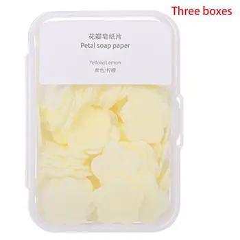 

3 Box Portable Disposable Soap Petals Flakes Hand Washing Scented Paper Sheets GXMC