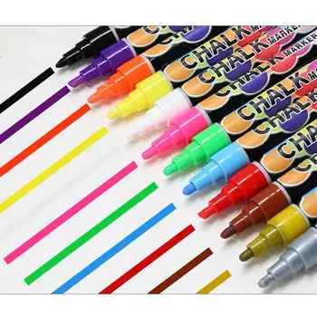 

8 Pcs/lot Liquid Chalk 6mm Erasable Highlighter Fluorescent Marker Pen Colorful Art Painting For Whiteboard Chalkboard