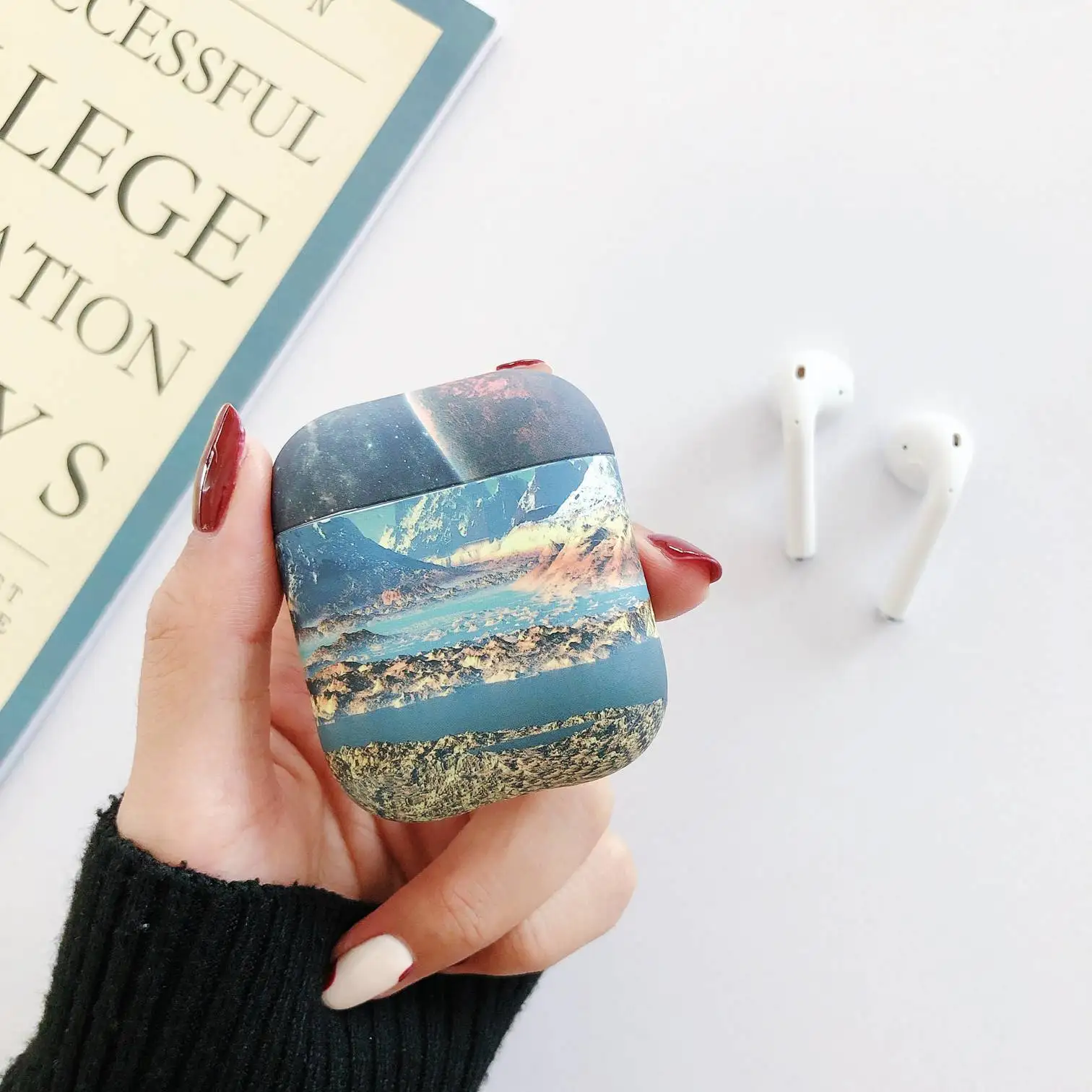 For AirPods Pro Case Earphone Case Gradient Rainbow Color /flower Protective case fundas For Air pods 1/2 cover for 에어팟 케이스 capa - Цвет: G1 silicon case