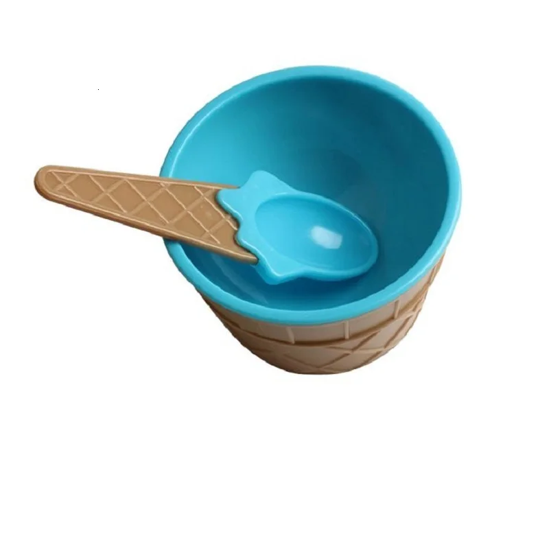 Blue Горячее предложение! Распродажа! 1 шт. Детские чаши для мороженого ijs чашка Koppels kom geschenken контейнер для десерта хаудер мет Лепель Прямая поставка Apr21 - Цвет: Blue