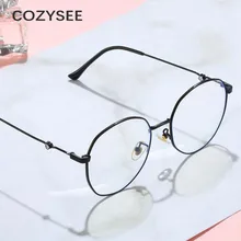 Анти-синий светильник, блокирующие металлические очки, модные женские и мужские компьютерные очки, ретро сплав, игровые очки UV400