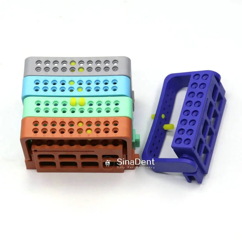 

2Pcs Dental Endodontic Files Holder 16 holes with Record 5 Colors Plastic Autoclave Disinfection Endo Rulers Endo Box Endo Stand
