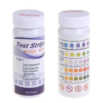 

50pcs Aquarium Test Strip 5 In 1 PH Degree Testing Fish Tank Swimming Pool Water Quality PH Level Test Paperse