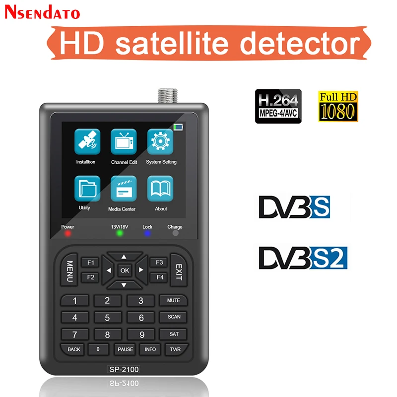 Satlink Sp-2100 Hd Sat Finder Dvb S/S2 Satfinder Schermo Lcd Da 3.5 Pollici Mpeg-2/4 Digital Signal Satellite Finder Meter Pk Ws 6906