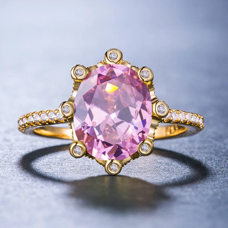 pink Bague Ringen Стерлинговое Серебро S925 кольцо Модные женские кольца для свадебной вечеринки Подарки 12*14 мм аметист драгоценный камень горячая распродажа - Цвет камня: pink