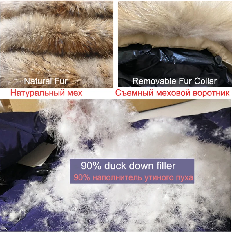 Winter Kids Jumpsuit Overalls for Boy Children Thick Ski Suit Girl Duck Down Jacket Toddler Baby Snowsuit Fur Coat 0-3Years Down Jacket Children Jackets
