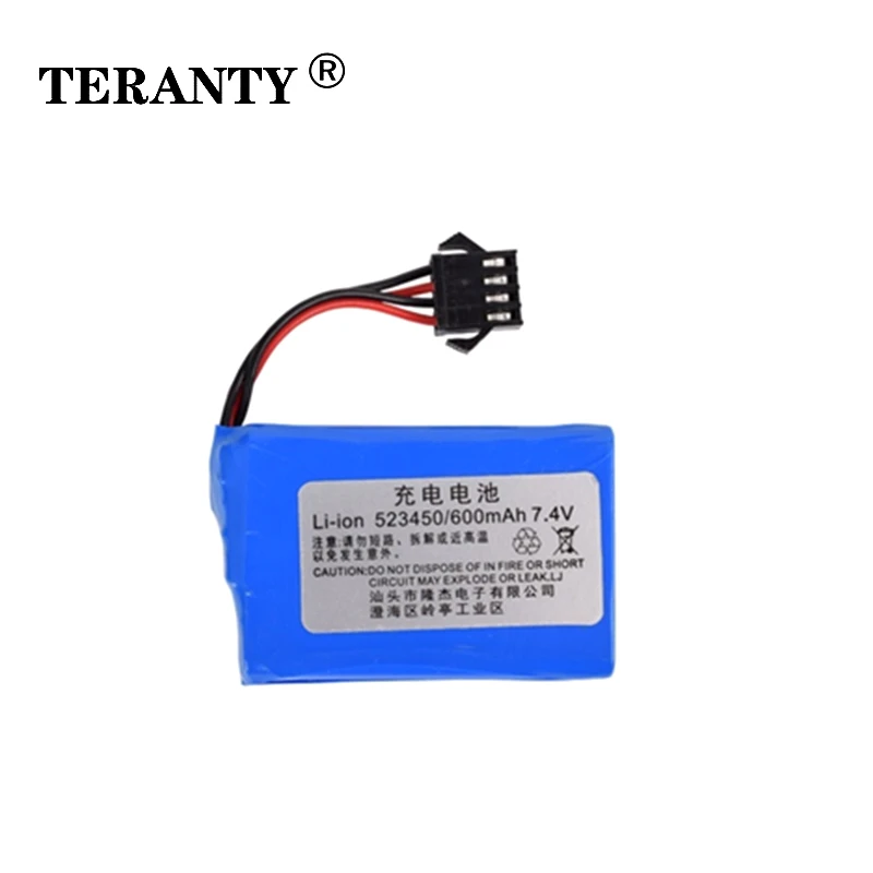 TERANTY power 1 шт. 7,4 В батарея для E561 RC грузовик RC автомобиль RC лодка 7,4 в 600 мАч литий-ионный аккумулятор 523450 с 4P-SM вилкой