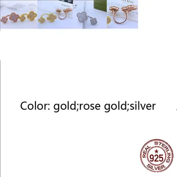

S925 ring personality fashion classic four-leaf clover clover shape temperament couple ladies jewelry new hot