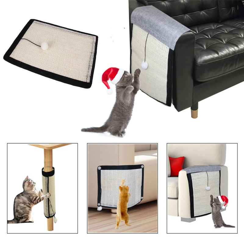 2Pcs Cat Scratch Guard Mat Kitten Scratching Post Furniture Sofa Home Protector