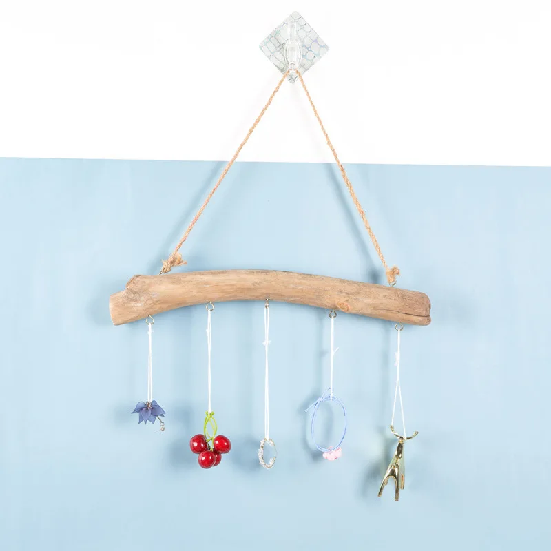 Simple Nordic Wooden Pendant Drift Wood Coat Hanger Jewelry Trinkets