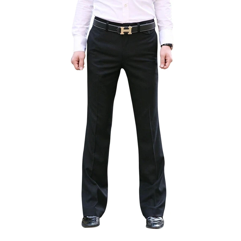 

Suit pants Micro-horn trousers Male Business Black straight Wide-leg Suit pants British Casual Men's big pants Men's trousers