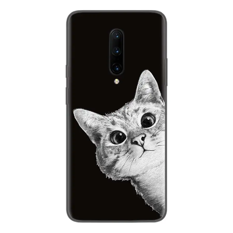Космическая Луна милые кошки черный Coque чехол для телефона Oneplus 1+ 7 Pro 6 6T 5T 3 3T 7Pro художественный Подарочный узор индивидуальная Обложка Мода