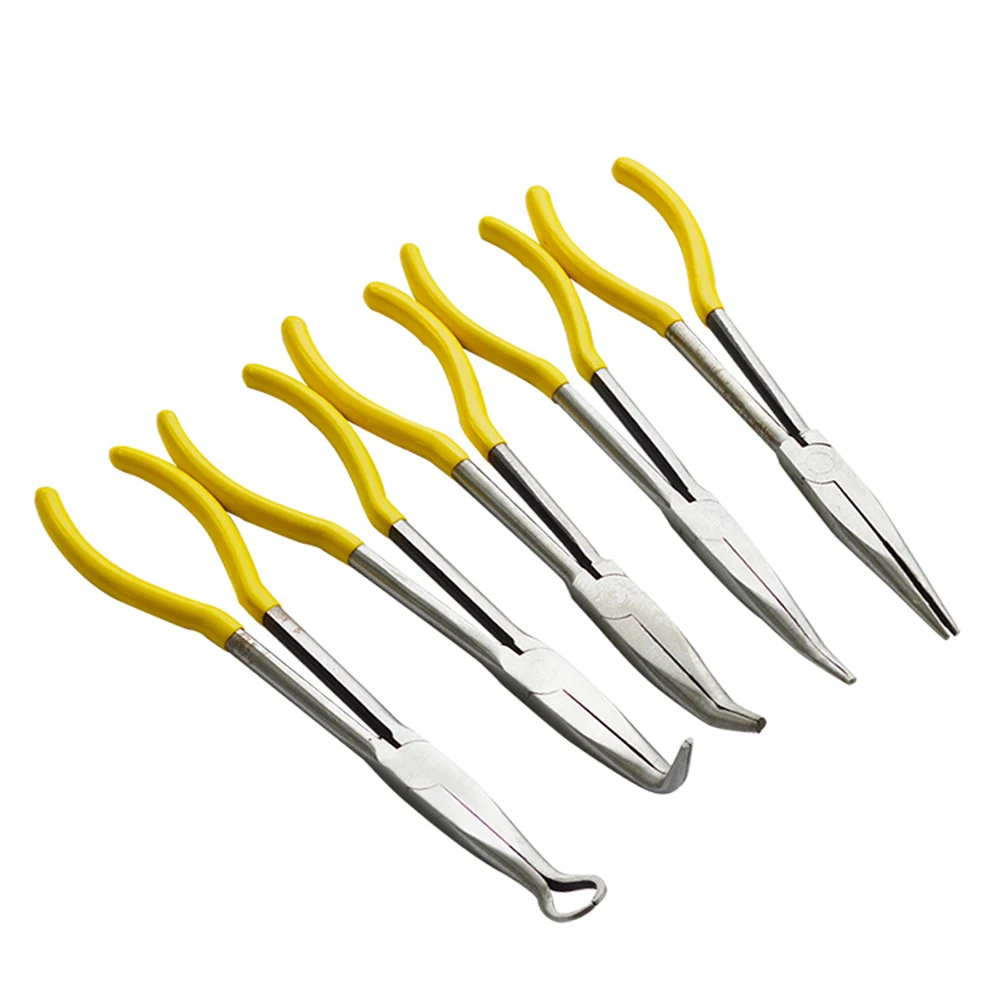 

Portable 5Pcs 11in Long Nose Pliers with Soft Grip Mechanics Electricians Craft Hobby Tool Set