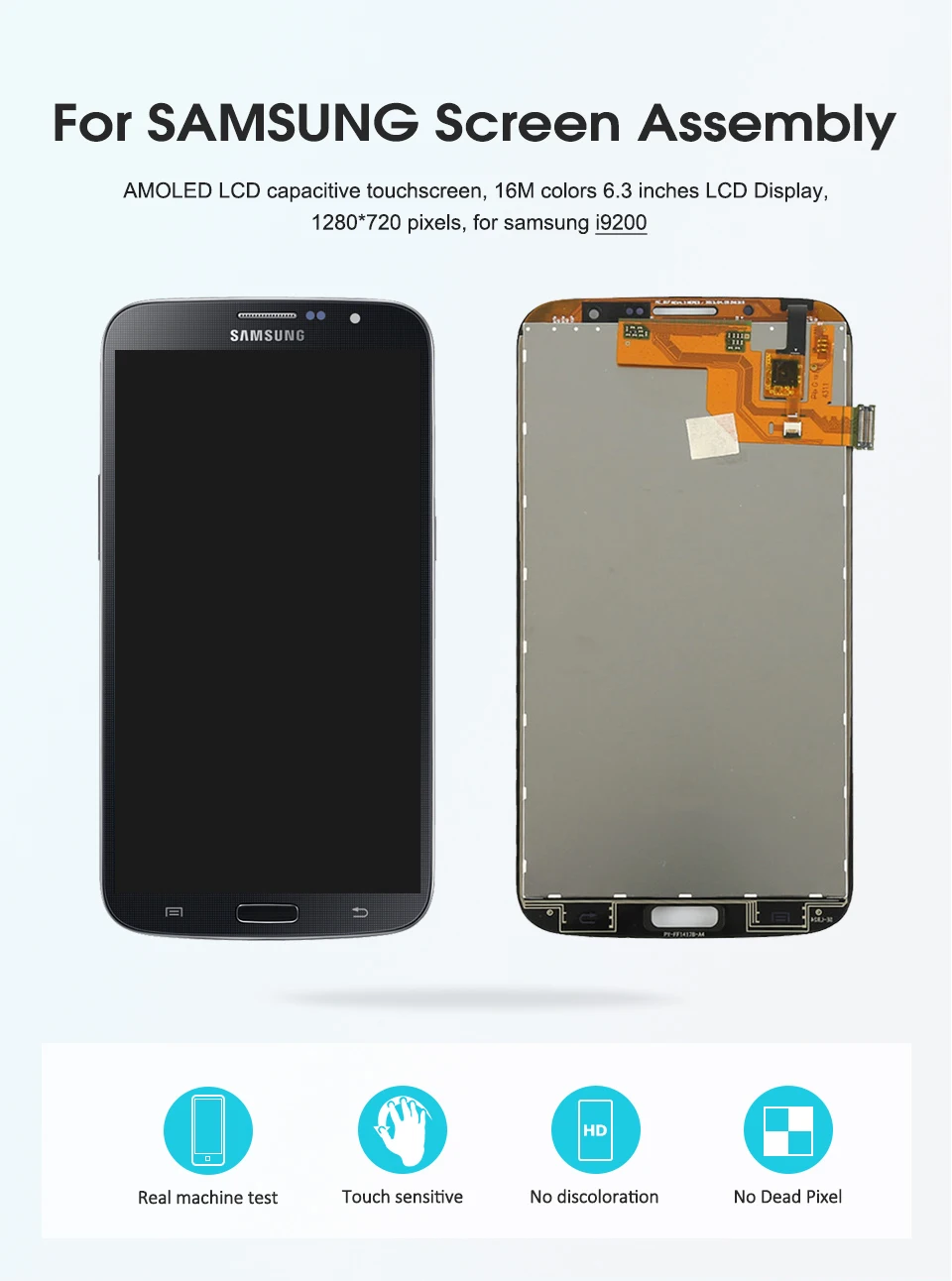 ЖК-дисплей для samsung Galaxy Mega 6,3 i9200 i9205 сенсорный экран панель дигитайзер ЖК-дисплей монитор панель модуль в сборе