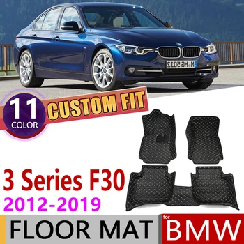 

Custom Leather Car Floor Mat for BMW 3 Series F30 4-door Sedan 2012~2019 5 Seats Foot Pad Carpet Accessories 2013 2014 2015 2016