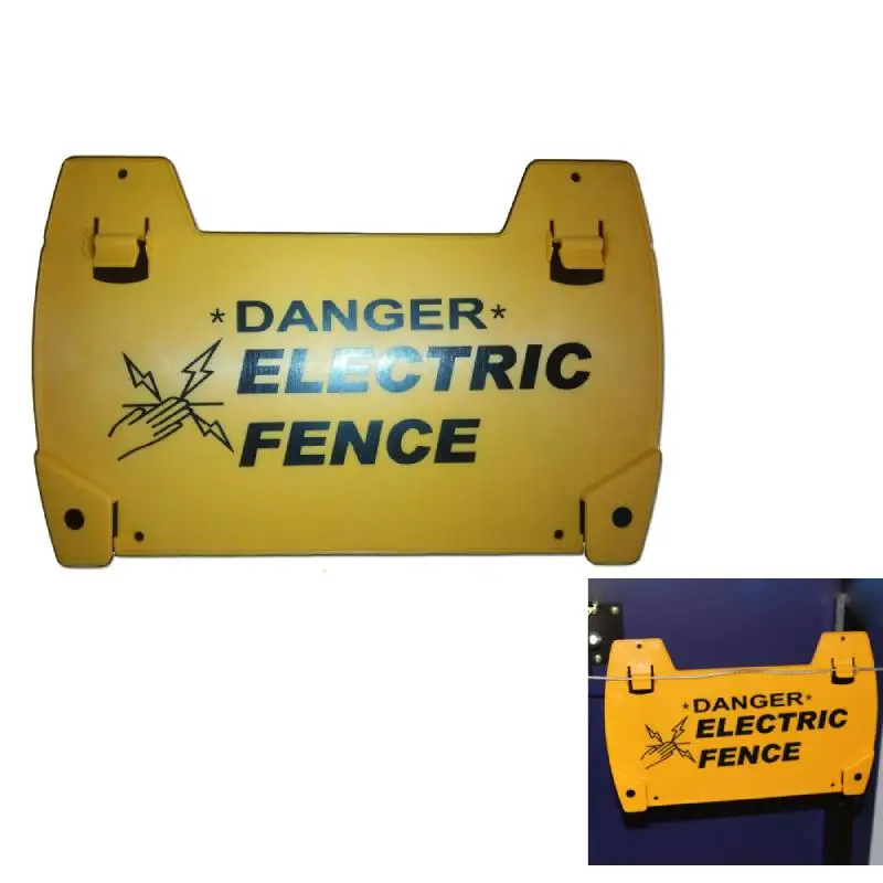

10PCS Electric Fence Warning Signs Danger High Voltage Security Satety Sign Warning Board of Power Grid
