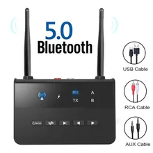 Bluetooth 5 0 Music Audio Adapter 2 In 1 Wireless Transmitter Receiver Adapter 3 5mm AUX Jack For TV PC Car Speaker Headphone