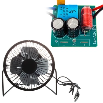 

HOT-4-Inch 360-Degree Rotating USB Powered Metal Electric Mini Desk Fan with 60W 2 Way o Speaker Frequency Divider