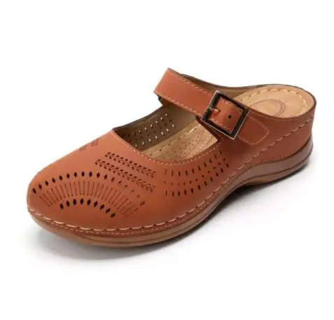 brown 5 Litthing из искусственной кожи Летние женские сандалии шить сандалии женская повседневная обувь с открытым носком на платформе на танкетке шлепанцы пляжная обувь - Цвет: brown 5