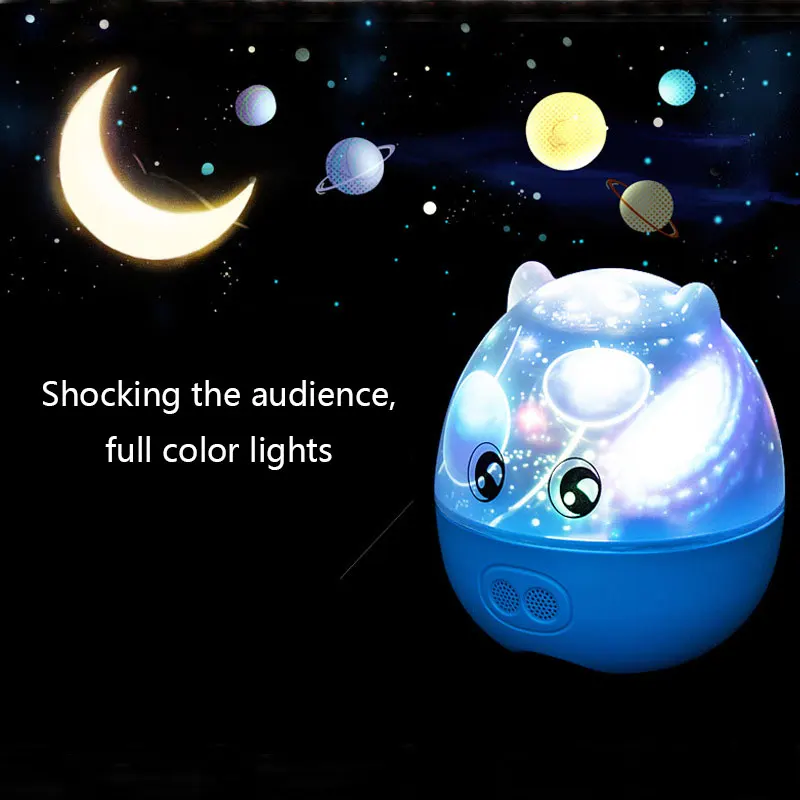 Cartoon pig USB Bluetooth Home planetarium sound Music Box Light projector Lamp Glow in the dark Surprise gift for daughter |