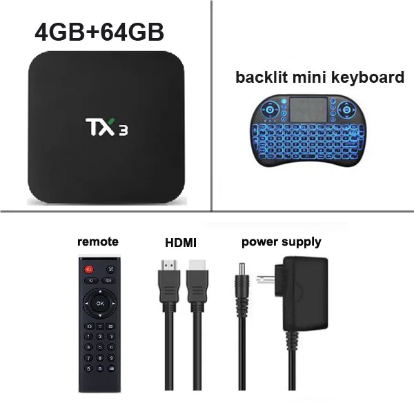 4GB 64GB keyboard Tanix TX3 Smart tv BOX Android 9,0 Amlogic S905X3 8K медиаплеер 4 Гб ОЗУ 32 Гб 64 Гб ПЗУ 2,4 г/5 ГГц двойной Wifi BT H.265 телеприставка - Цвет: 4GB 64GB keyboard